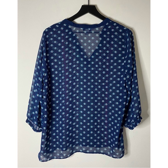 Old Navy Modern Boho Printed Peasant Blouse Size L - Picture 3 of 7
